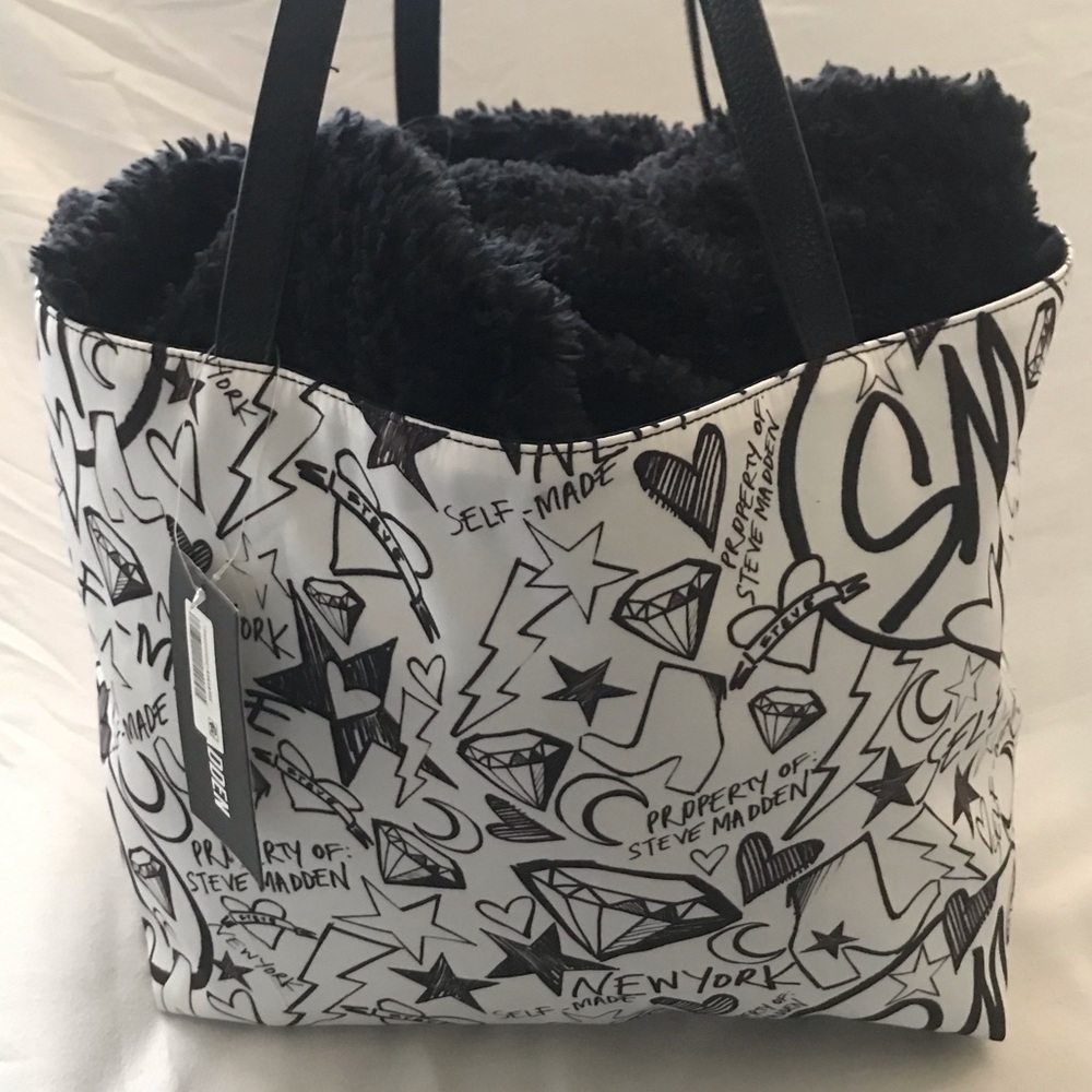 Steve Madden Womens Bashton Doddle Print Tote